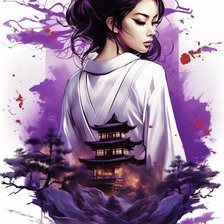 Схема вышивки «Этюд в сиреневых тонах»