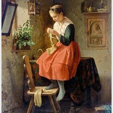 Схема вышивки «вязальщица»