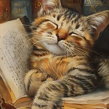 Схема вышивки «Усатый читатель»