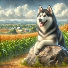 Схема вышивки «Аляскинский маламут»