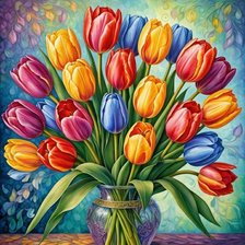 Схема вышивки «Букет тюльпанов»