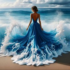 Схема вышивки «Mujer y mar»