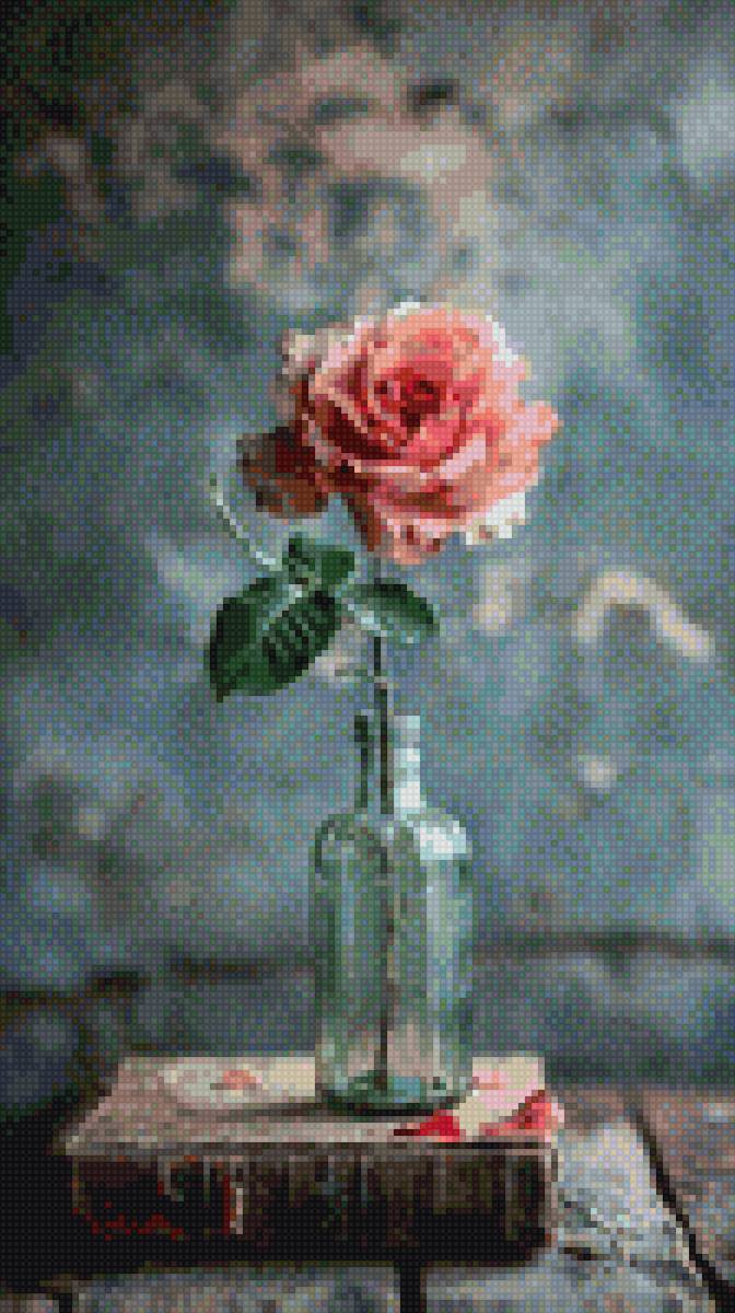 Пион в вазе - ваза, книга, стол, цветок - предпросмотр