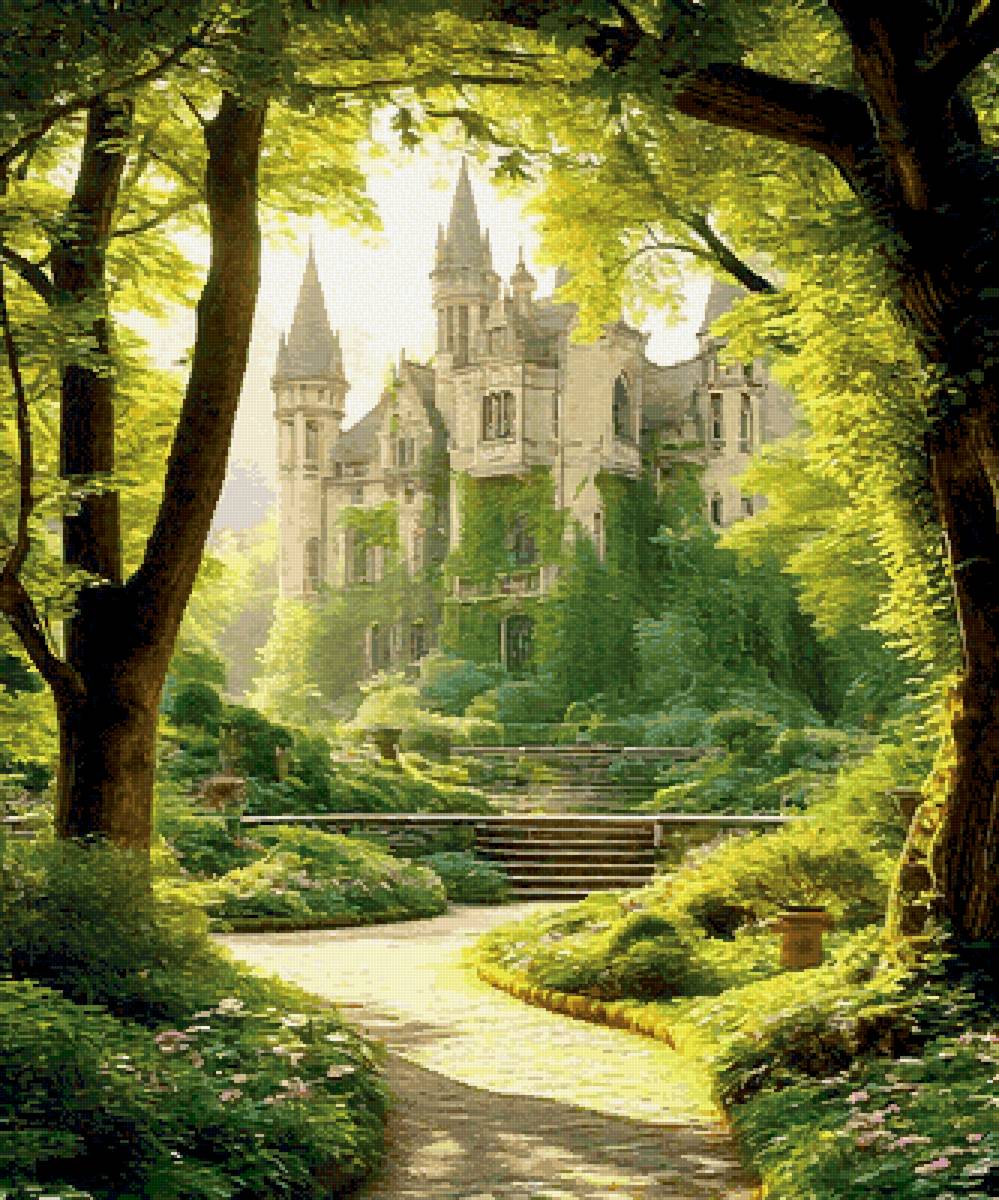 ЗАМОК - эльфы, природа, лес, замок - предпросмотр