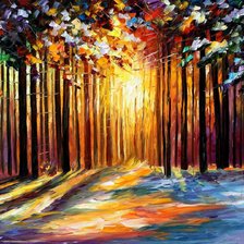 Схема вышивки «Лес. Леонид Афремов»