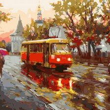 Схема вышивки «Трамвай. Сергей Волков»