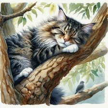 Схема вышивки «Спящий усатый полосатый»