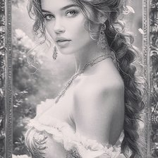 Схема вышивки «Девушка»