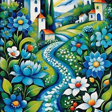 Схема вышивки «город»