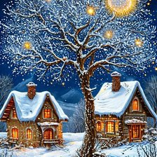 Схема вышивки «зима»