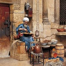 Схема вышивки «уличный торговец»