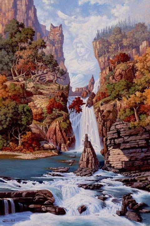 Вода - фантазия, вода, природа, скали - оригинал