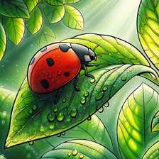 Схема вышивки «Божья коровка»