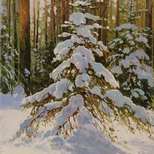 Схема вышивки «Ёлки зимой. Наталья Головина»