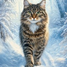 Схема вышивки «Зимний Мурзик»