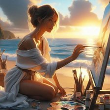 Схема вышивки «Девушка на природе»