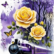 Схема вышивки «поезд»