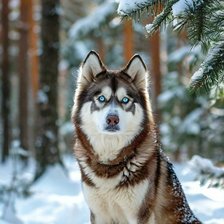 Схема вышивки «Сибирский хаски»