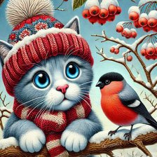 Схема вышивки «кот»