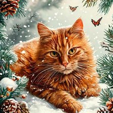 Схема вышивки «кот»