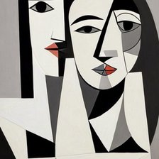 Схема вышивки «Мужчина и женщина абстракция»