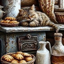 Схема вышивки «На печке»