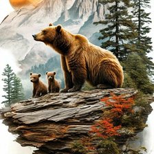 Схема вышивки «медведь»