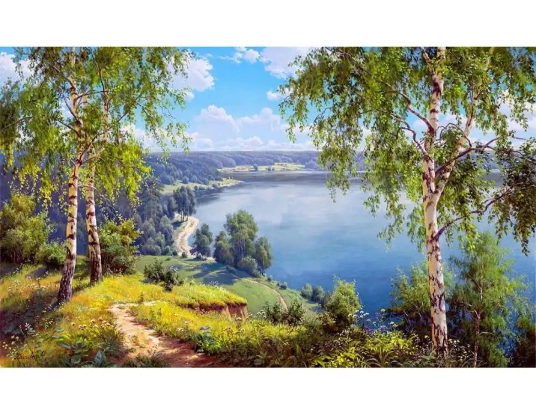 Лето - озеро, лес - оригинал