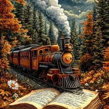 Схема вышивки «поезд»