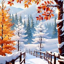 Схема вышивки «зима»