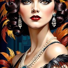 Схема вышивки «Девушка Гэтсби»