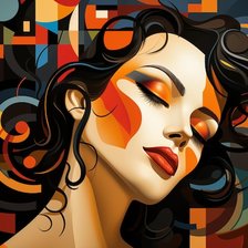 Схема вышивки «Портрет женщины.»