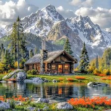 Схема вышивки «Горы»