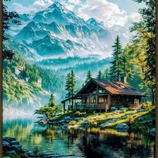 Схема вышивки «Горы»