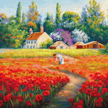 Схема вышивки «Цветочное поле»