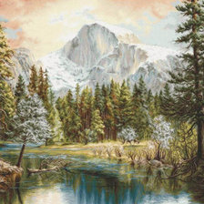 Схема вышивки «Горы и лес»