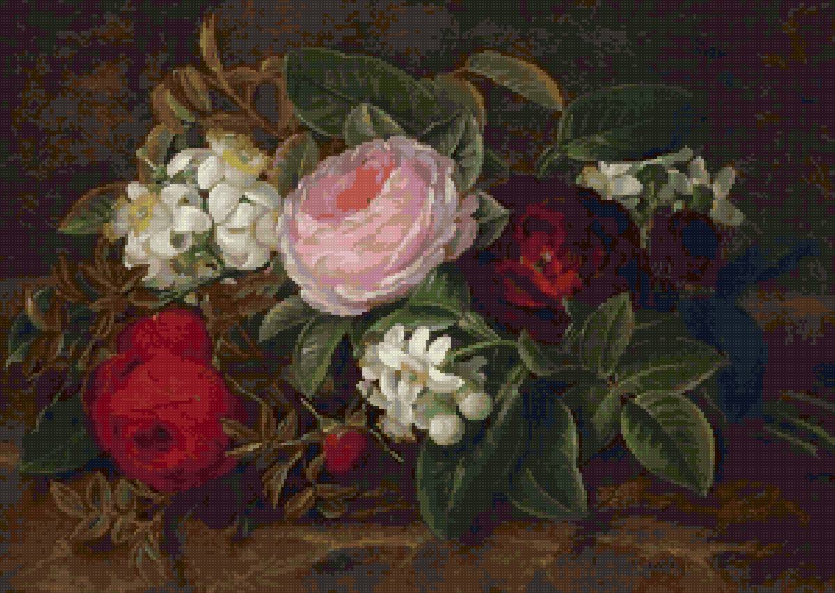 Йохан дженсен - цветы розы букет натюрморт - предпросмотр