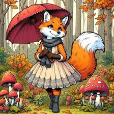 Схема вышивки «лиса»