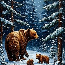 Схема вышивки «медведи»