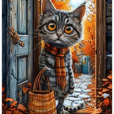 Схема вышивки «кот»