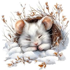 Схема вышивки «Спящий мышонок»