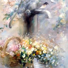 Схема вышивки «птицы и цветы акварель 3»