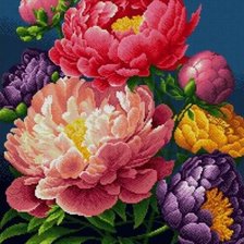 Схема вышивки «Пионы»