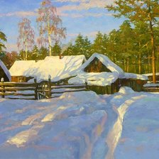 Схема вышивки «деревня»