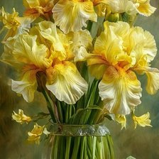Схема вышивки «Жёлтые ирисы»