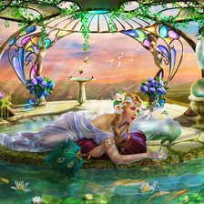 Схема вышивки «Green lady»