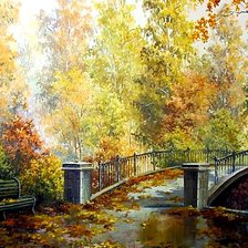 Схема вышивки «мост в парке»