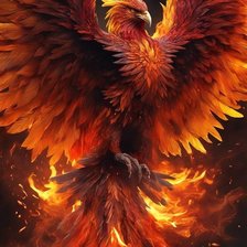 Схема вышивки «Феникс в пламени»