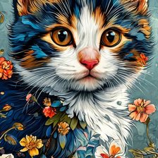 Схема вышивки «catflowers»