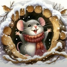 Схема вышивки «мышь»